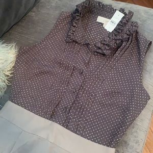 Ann Taylor Loft polka dot Ruffle Dress